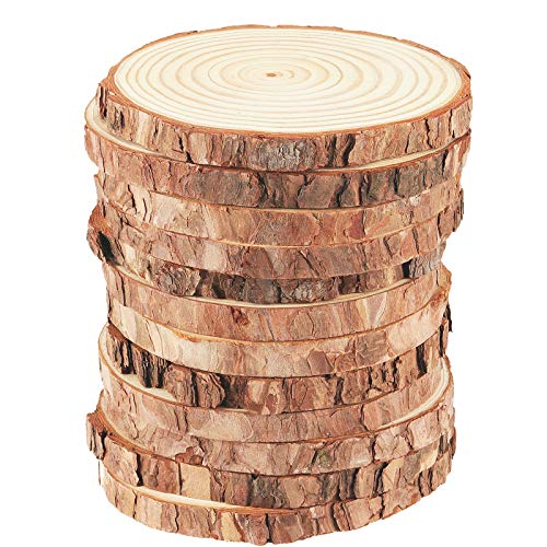 KOHAND 12 PCs 6-7 Inch Wood Slices for Crafts, Unfinished Wood Rounds –  WoodArtSupply